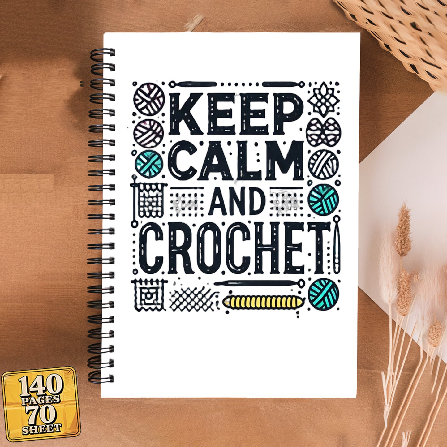 Craft Calm Crochet & Knitting Notebook - A5 Spiral Bound Journal with Crochet Patterns, Crochet Stitch Diagrams, Crochet Stitch Chart - Crochet & Knitting Planner, Crochet Supplies, Crochet Book Of Stitches, Crochet Books, Cr