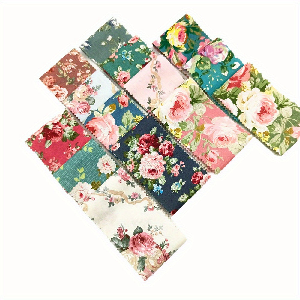 42pcs Jelly Roll Strip - Floral Crafting Fabric with Roses, Daisies, Peonies - Pastel Floral Patterns Pink, Red, Blue, Green, Teal, Beige, - for Scrapbooking, Quilting, DIY Crafts, Gift Wrapping - Large 2.5x19.5" Strip - Idea