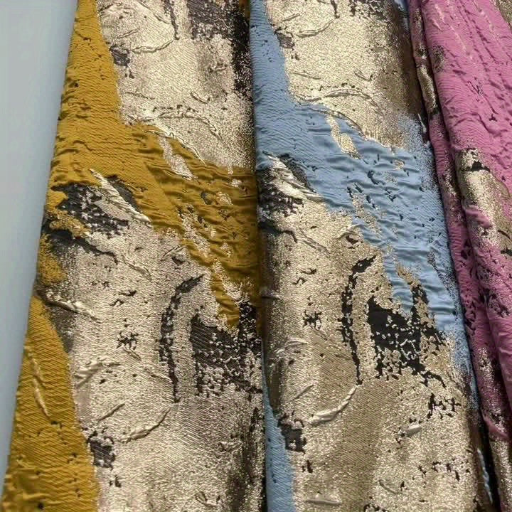 5 Yards African Gilding Lace Fabric, Nigerian Brocade Jacquard Floral Pattern Lace Fabric, for Sewing Daily/Party/Wedding Dresses