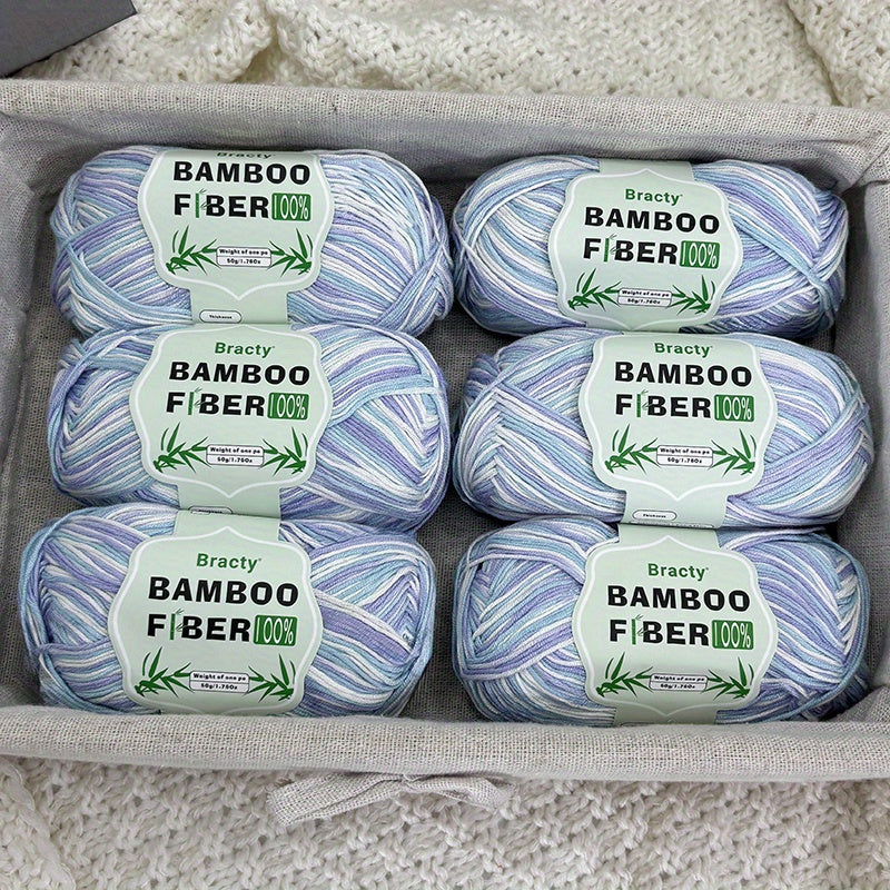 6pcs, 300g high-quality bamboo fiber yarn, summer knitting, cool and breathable, suitable for: DIY enthusiasts, bags, shawls, cushion weaving