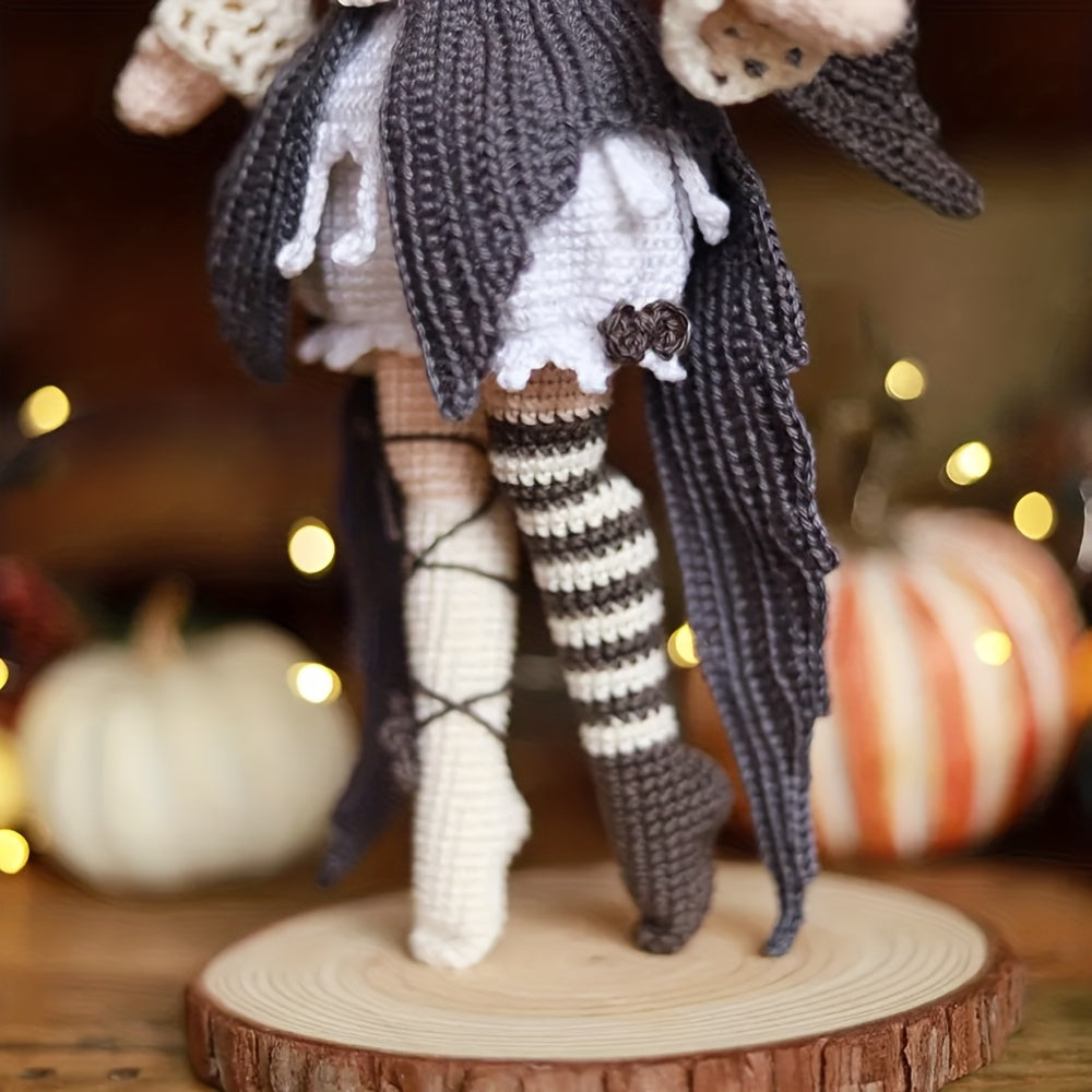 Halloween Witch Fairy Crochet Doll Pattern - Complete Craft Set with Yarn & Hooks, Step-by-Step Tutorials for Adults, Magical Handmade Doll with Expressive Eyes &, Delicate Wings, Perfect For Halloween, Wedding, Valentine's/m