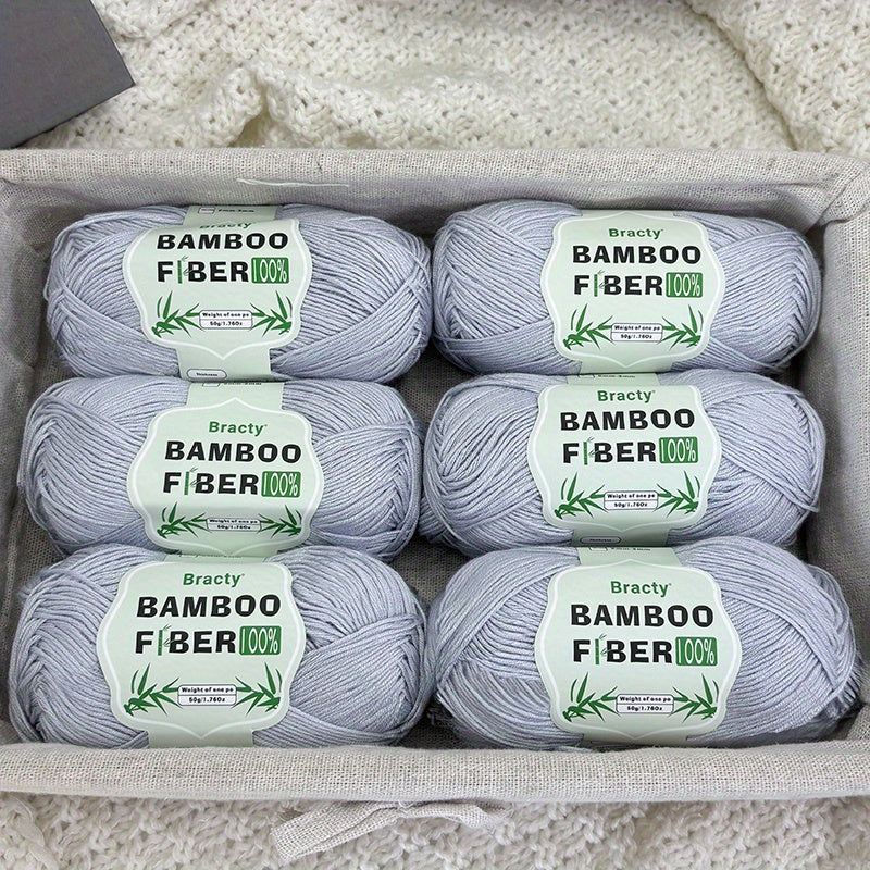6pcs, 300g high-quality bamboo fiber yarn, summer knitting, cool and breathable, suitable for: DIY enthusiasts, bags, shawls, cushion weaving