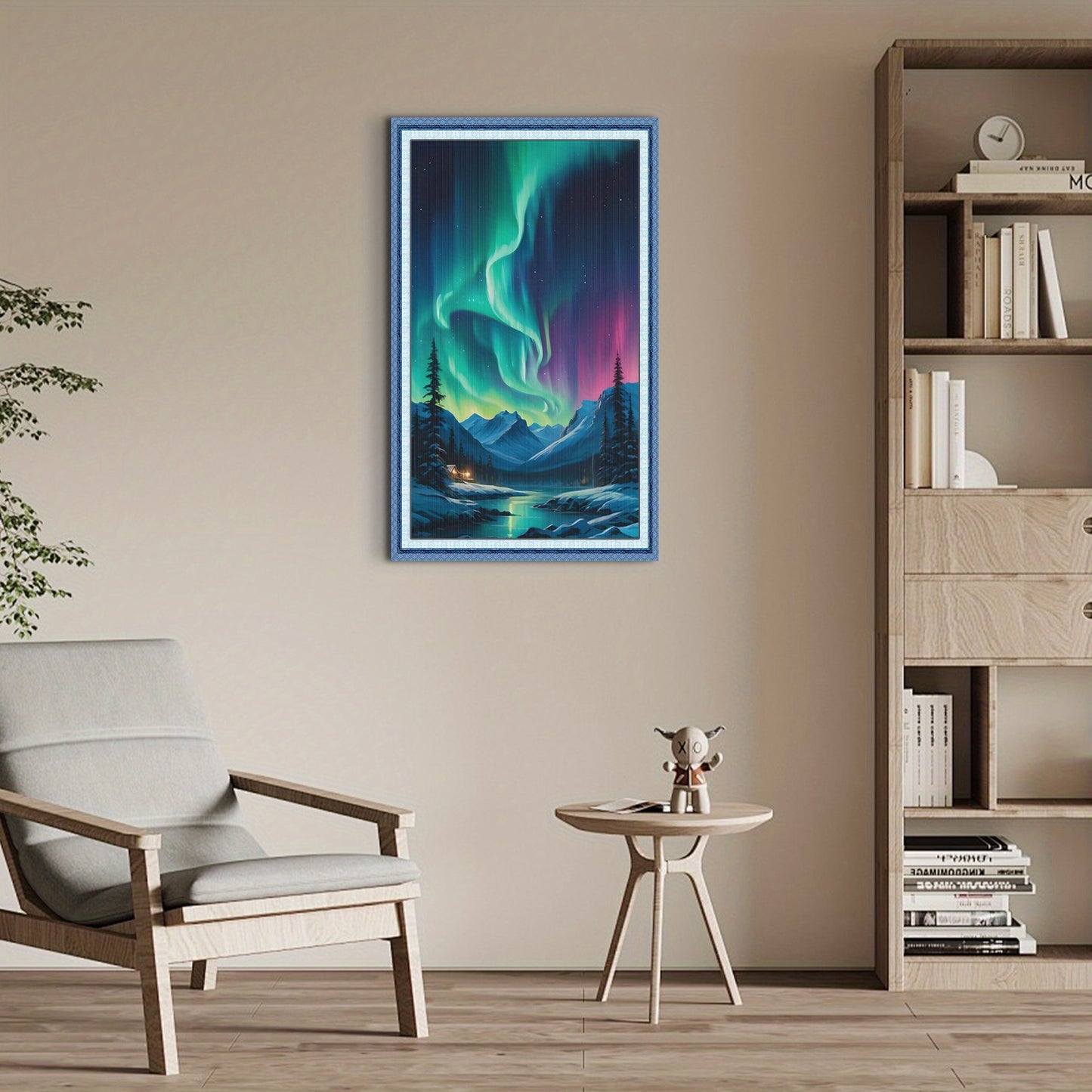 Stamped Cross Stitch Kits for Adults, Aurora Embroidery Kits for Beginners, 11CT Patterns, Counted Embroidery Needlepoint Kits Home Decor, 15.7 x 27.5 inch