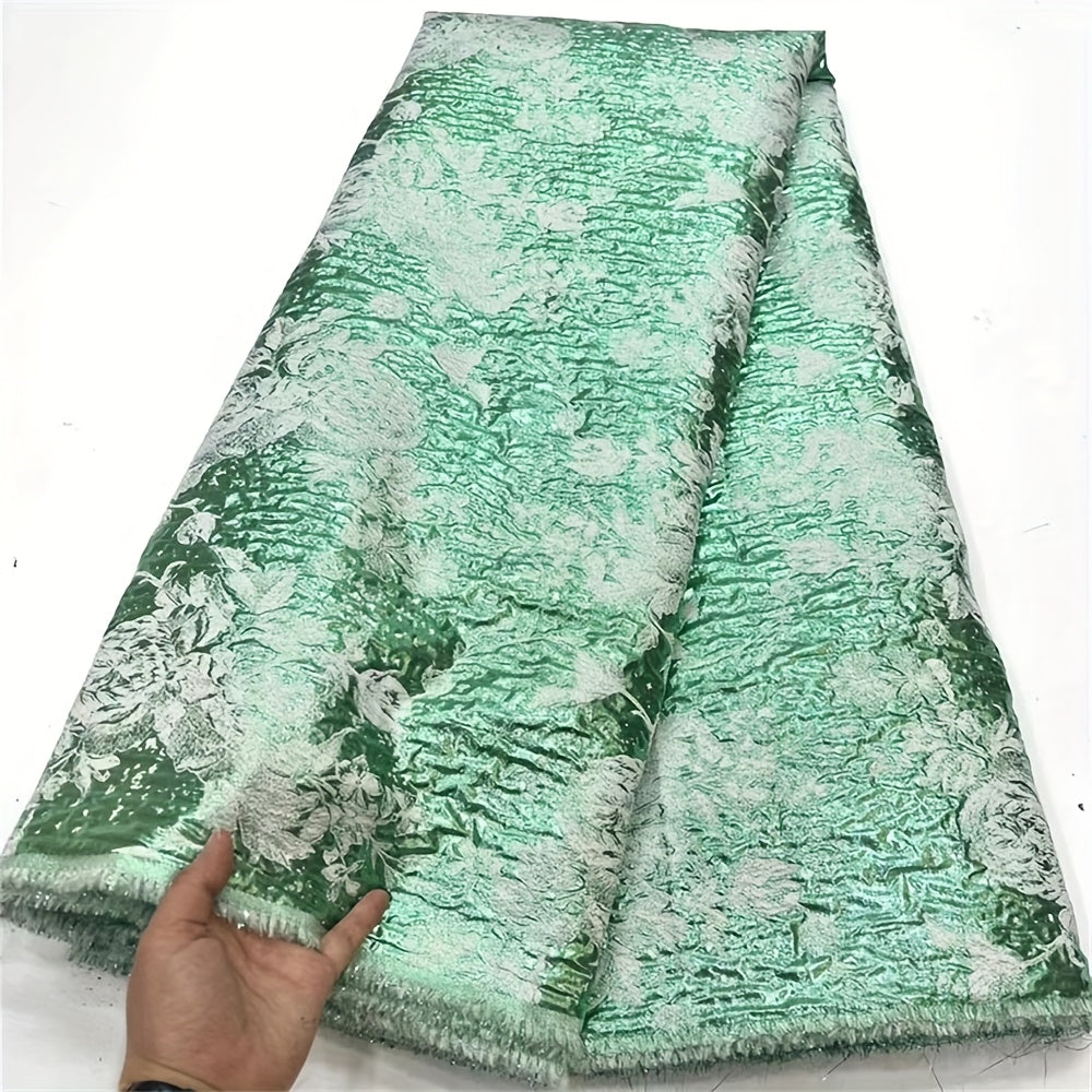 5yards Unique Design African Nigerian Gilding Tulle Lace Fabric Embroidery Pink French Jacquard Brocade Voile Lace Fabrics For Party