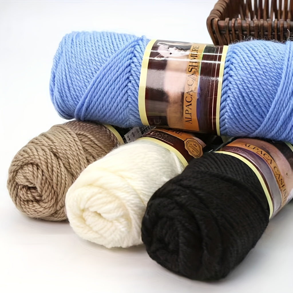 5pcs Set of 17.64oz Alpaca Wool Thick Knitted Yarn, High-Quality for Hand-Knitted Hats, Scarves, Sweaters, Coats, Floor Socks, Blankets, and Various DIY Projects, Cozy Winter Projects, Soft Yarn Bundle, Vibrant Color Yarn, Mu