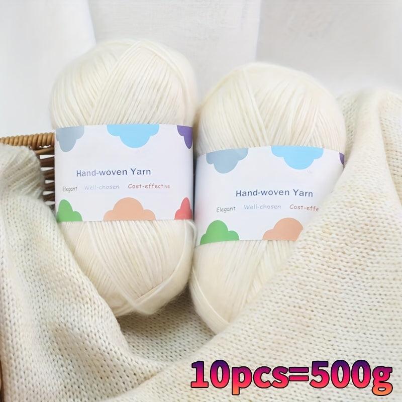 1 Large Bag of 1.1 LB Affordable Colorful Bamboo Fiber Yarn for Handmade Materials, Knitted Fashion Sweaters, Scarves, Hats, Shawls, Jackets, Hollowed-Out Jackets, Clothing Accessories Yarn Balls, Bamboo Fiber 85% 1 Bag = 10p