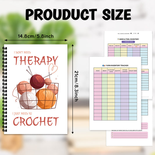 1pc Crochet & Knitting Notebook - Yarn & Crochet Hook Cover, Spiral Bound Pattern Book with Yarn-Specific Tabs (,,), Sturdy Compact Planner for Crochet Patterns, Amigurumi Charts, Short-Sized Crafting Journal for