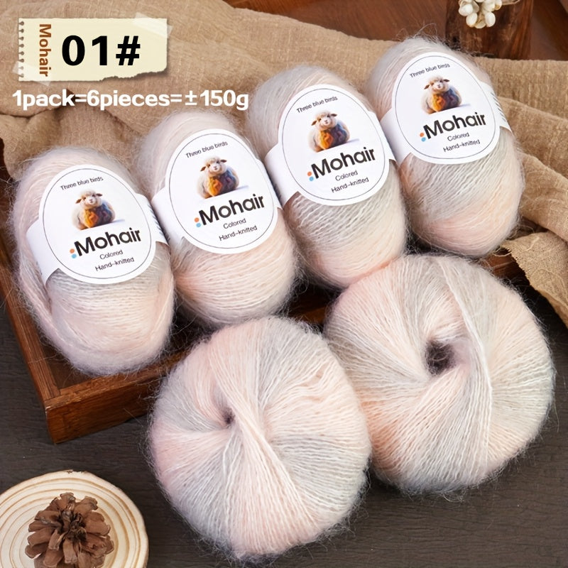 6-Pack, New Alpaca Wool, Colorful Alpaca Wool, Gradient Alpaca Wool, Colored Gradient Yarn, Knitted Sweater, Crochet Shawl, Handmade Knit Bundle