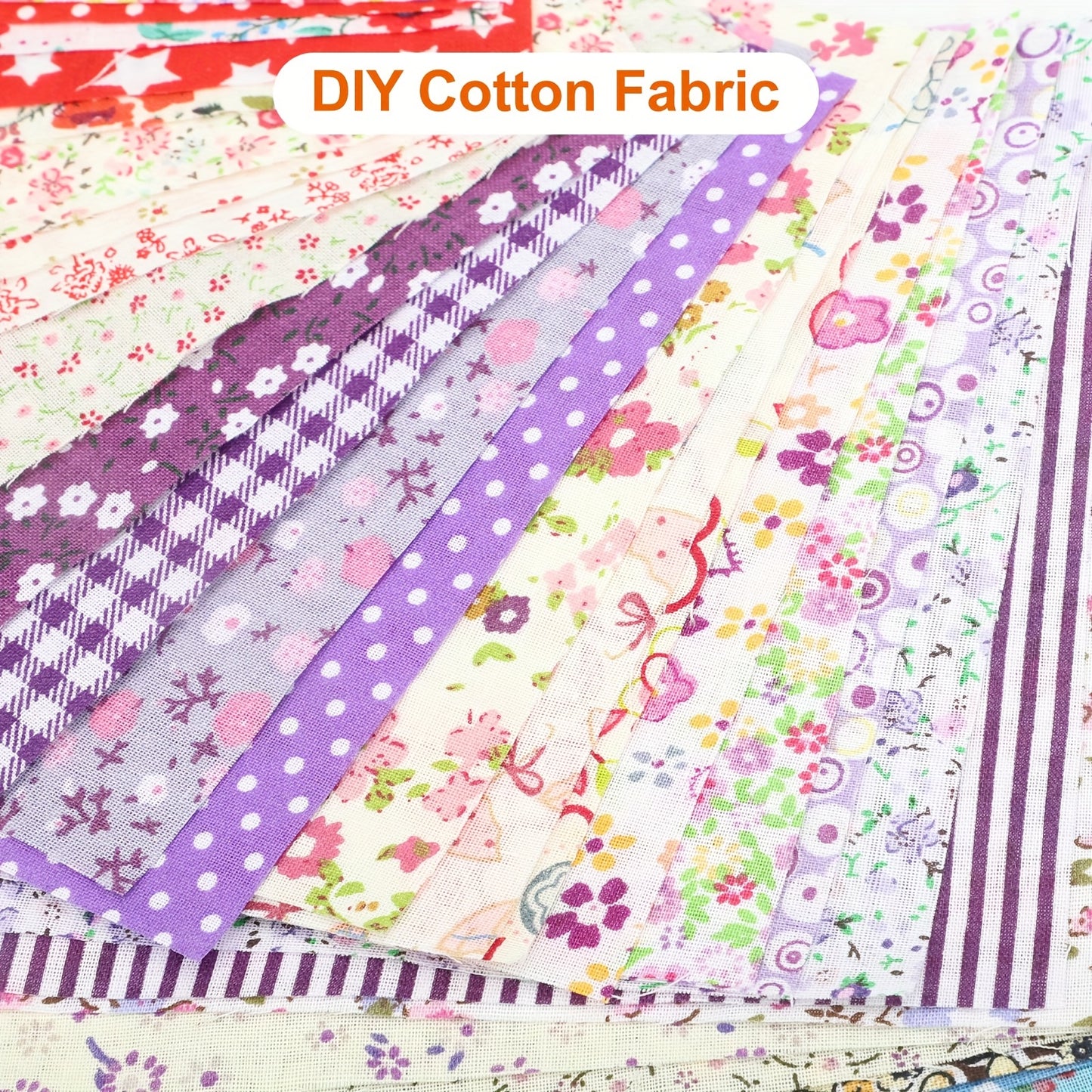 100pcs 5.9 x 5.9" Floral Sewing Patchwork Fabric, Pure Cotton Pre-Cut Quilting Squares, Perfect for DIY Crafts, Doll Clothes & Sewing Projects, Hand Wash Printed Craft Fabric