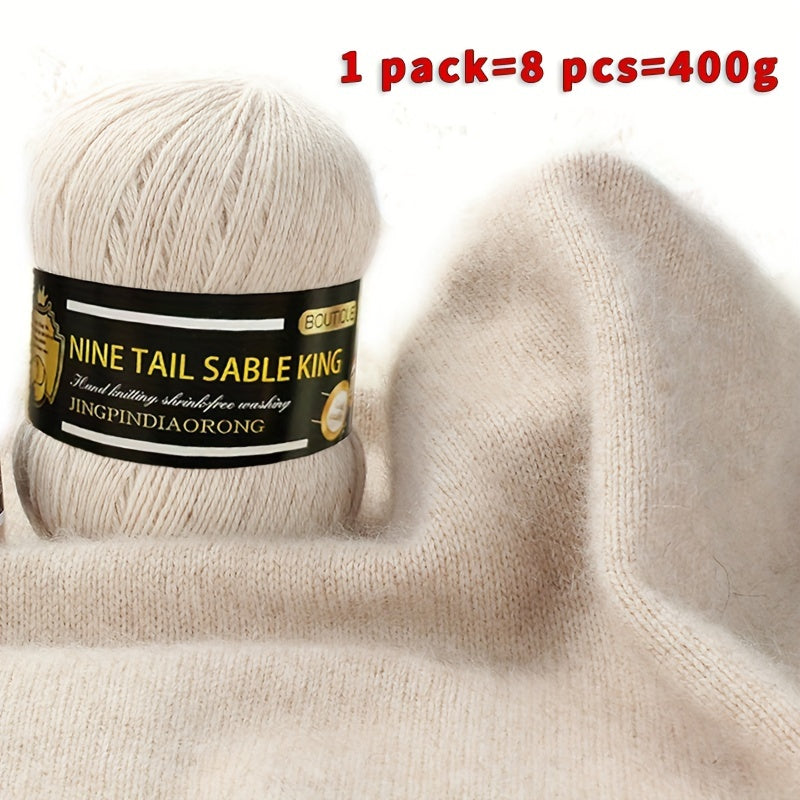 8rolls/pack Wool 10.00%, Cashmere 90.00% Yarn, Soft Comfortable Yarn For Knitting Crocheting High-quality Sweater And Scarf