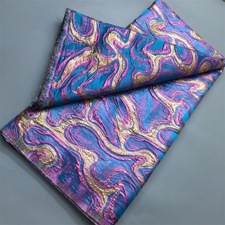 African Lace Fabric, 5 Yards/pc, Nigerian Fabric, Printed Fabric, Jacquard Brocade Fabric, Suitable for Wedding/Party/Daily