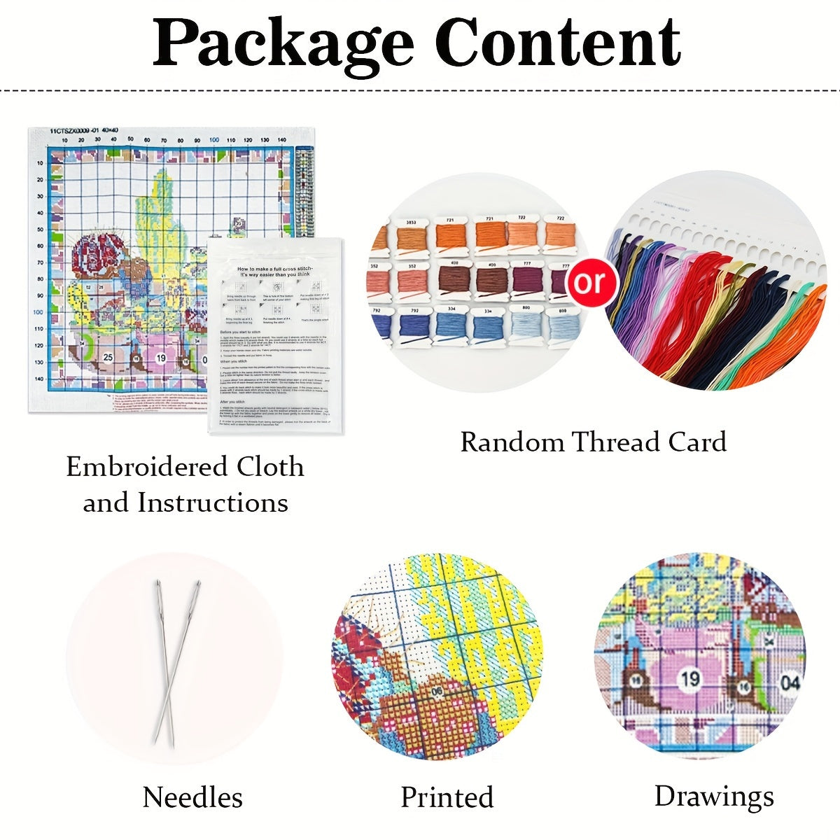 ZUOANLF 1set 40x50cm/15.7x19.7Inch DIY Cross Stitch Kit Frameless, stamped cross stitch kits, Embroidery Set for Home Decor, Includes Patterned Fabric & Threads, Perfect for Living Room Entrance or Bedroom Decoration and a Be