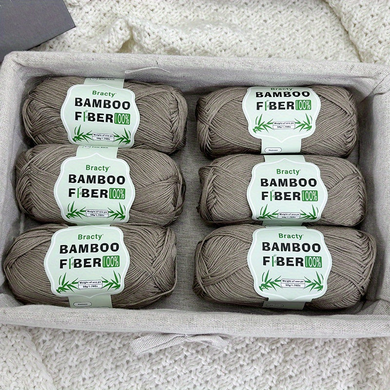 6pcs, 300g high-quality bamboo fiber yarn, summer knitting, cool and breathable, suitable for: DIY enthusiasts, bags, shawls, cushion weaving