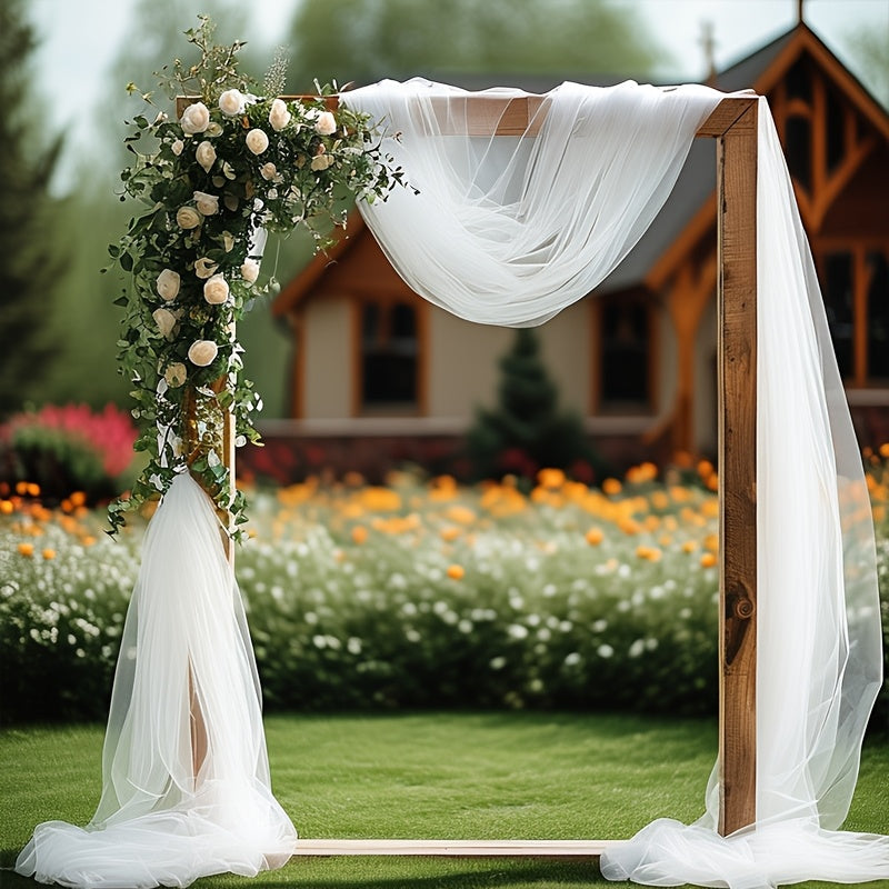 1 Roll of 50 Yards Extra-Long White Tulle Fabric - High Elasticity and Decorative Sheer Curtain, Suitable for DIY Weddings Bridal Showers Birthday & Anniversary Parties Halloween Christmas Décor Party Backdrop Holiday Gift O