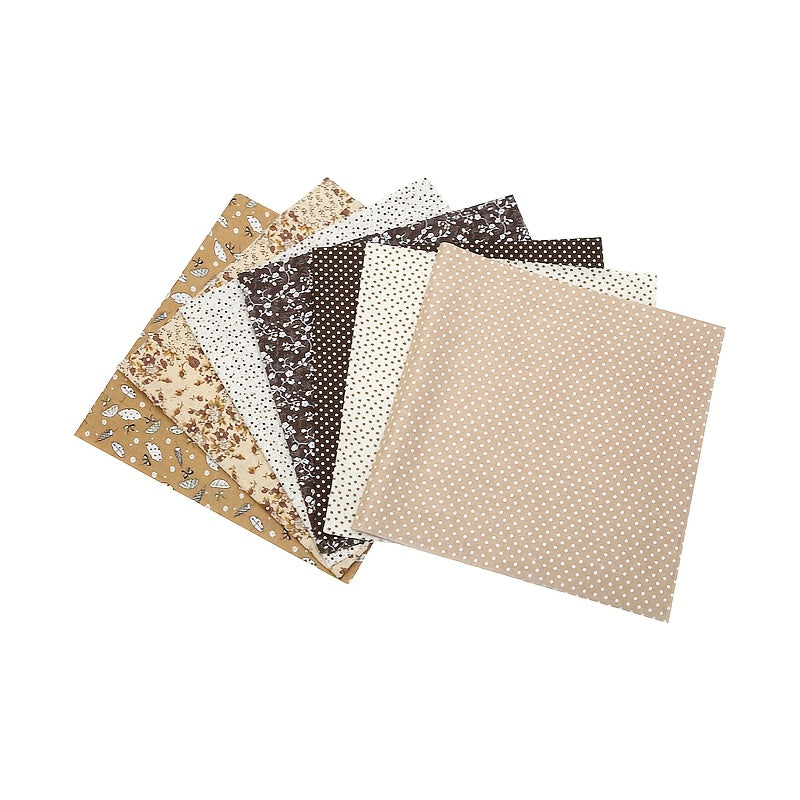 7pcs 9.84inch x 9.84inch Cotton DIY Making Supplies Quilting Patchwork Fabric Fat Quarter Bundles for Quilting, Different Patterns Printed Cotton Squares Handmade Craft Cloths Bundle for Sewing Patchwork, Quilting, DIY Scrapb