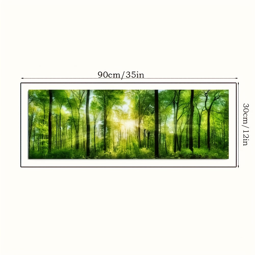 1pc Landscape Green Yellow Forest Tree Diamond Painting Cross Stitch Kits Full Diamond Mosaic Embroidery for Living Room Home Decor No Frame 90x30cm/35x12in