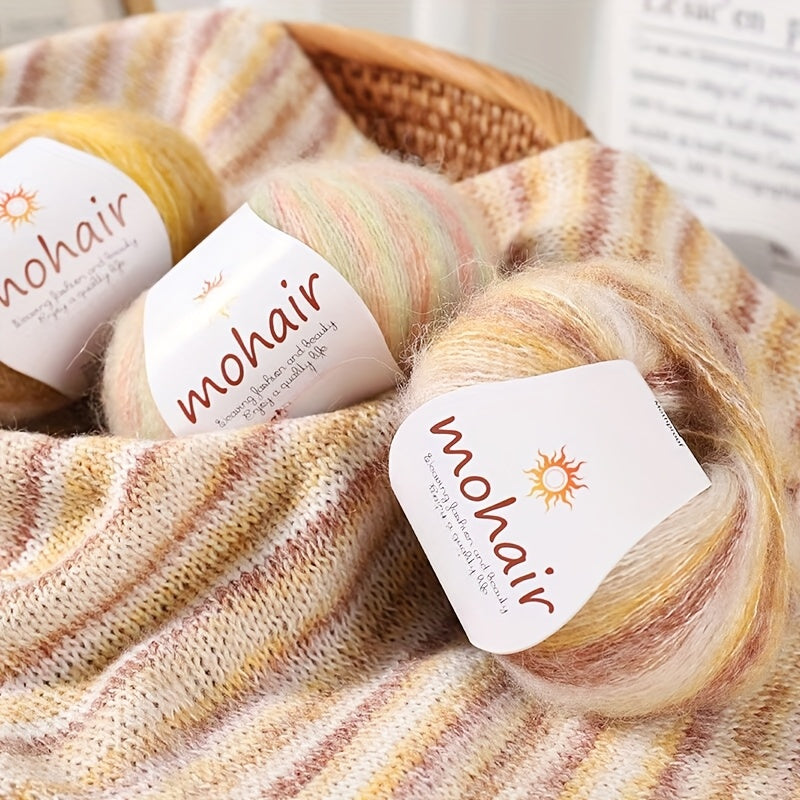 10 Skeins, 250g Each - Colorful Marled & Blend Yarn, Self-Striping Pattern for Knitting, Crochet, Scarves, Hats, Shawls, Crafting Yarn|Multicolor Fiber|Soft Texture Yarn