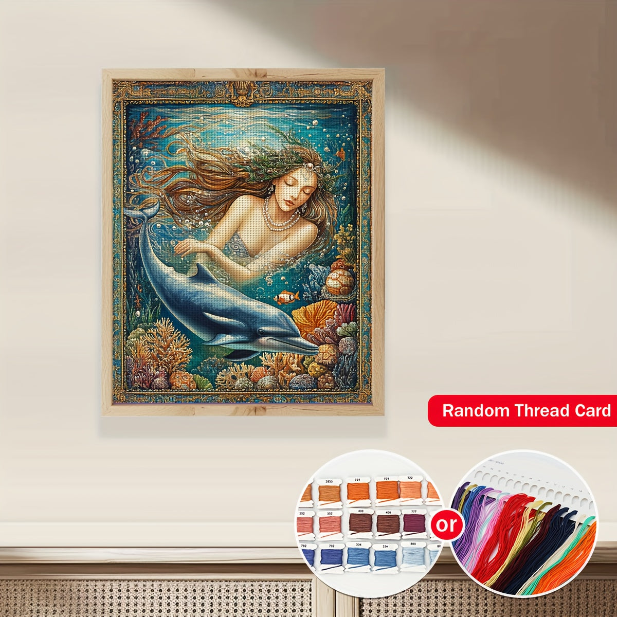 ZUOANLF 1set 40x50cm/15.7x19.7Inch DIY Cross Stitch Kit Frameless, Beautiful woman, stamped cross stitch kits, Embroidery Set for Home Decor, Includes Patterned Fabric & Threads, Perfect for Living Room Entrance or Bedroom De