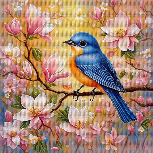 JOZYSH 1set 40x40cm/15.7x15.7Inch DIY Cross Stitch Kit Frameless, Beautiful bird, stamped cross stitch kits, Embroidery Set for Home Decor, Includes Patterned Fabric & Threads, Perfect for Living Room Entrance or Bedroom Deco