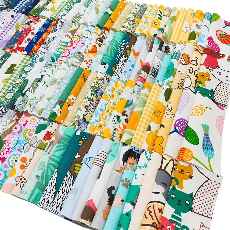 100PCS 10 x 10 cm Floral 100% Cotton Fat Quarters Fabric for Sewing and Quilting Bundles Precut Fabric Square for DIY Craft Patchwork