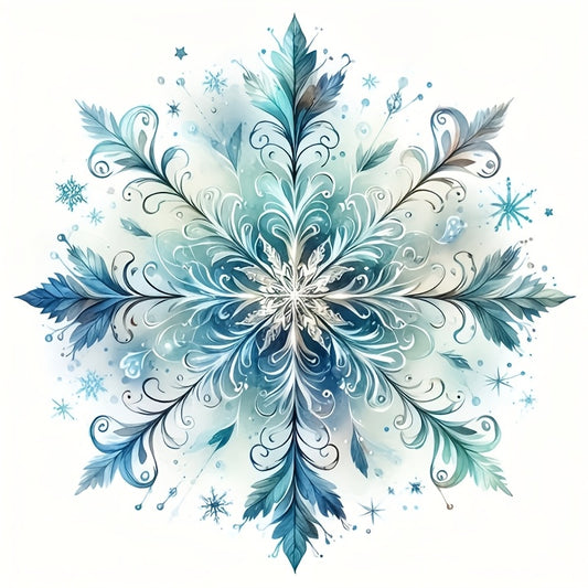 1 Set - Snowflake Theme Cross Stitch Painting Kit, DIY Art Needlework Supplies, 11CT Embroidery Decorative Craft for Creative Handmade Relax Gift, Full Home Decoration Print Embroidery Art, Perfect for Entryway, Study Room, B