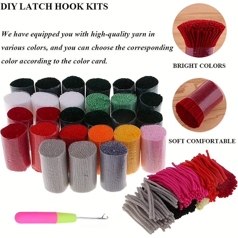 DIY Smirne Stitch Carpet Kit for Adults - Handmade-Style Turkish- Inspired Face with Pre-Printed Patterns, Crochet/Cross-Stitch-like Sewing on Canvas, All-Season Animal Theme (Amateur-Friendly Craft Project), Cross Stitch Kit