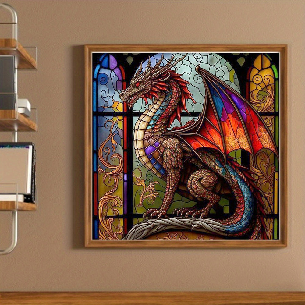 Printed cross stitch kit - 1pc, full embroidery 11ct 3-strand 15.75*15.75in, made of eco-cotton thread, without frame, two styles - pterosaur and goblin, embroidery sewing kit, DIY wall decoration kit, cross stitch kit, Cross