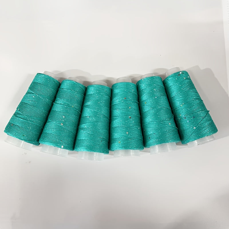 6pcs of Sequined Lace Yarn, Soft And Breathable, Suitable for Knitting And Crocheting Sweaters, Hats, Coats, Available in Various Colors, 10.58 oz.