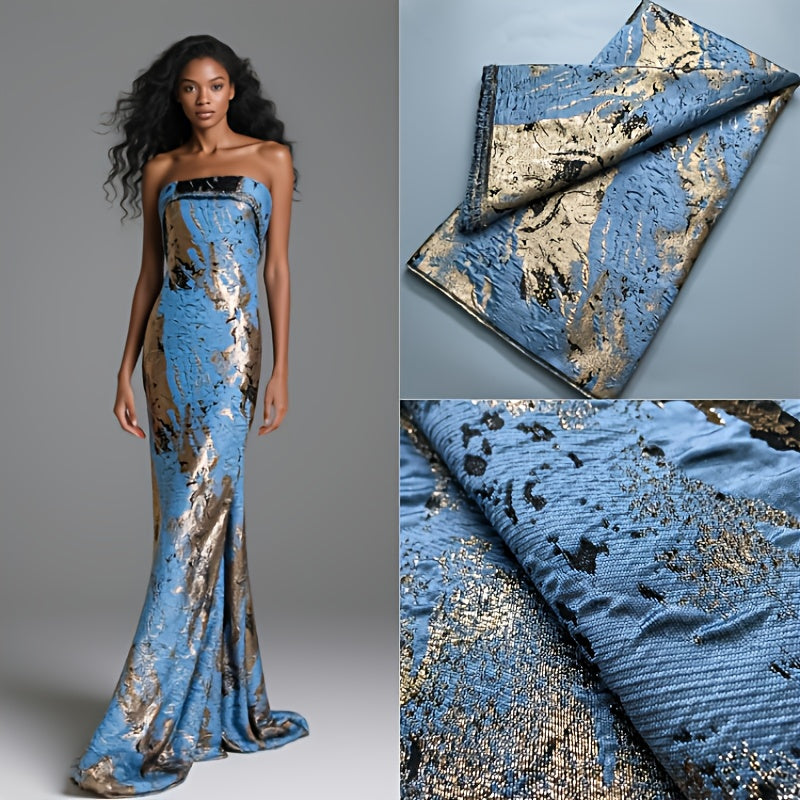 5 Yards African Gilding Lace Fabric, Nigerian Brocade Jacquard Floral Pattern Lace Fabric, for Sewing Daily/Party/Wedding Dresses