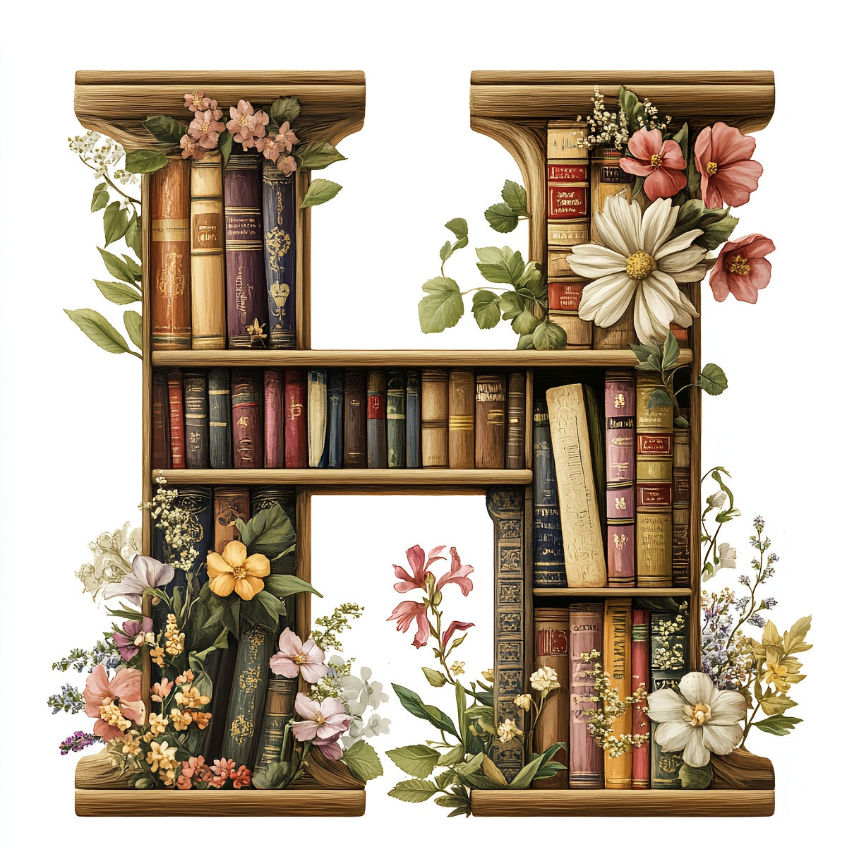 1pc JOZYSH Large Alphabet Cross Stitch DIY Kit with A-Z Letters, Numbers & Floral Frames - Complete Set with Pre-Printed Canvas, Needles, Threads, Instructions - 40x40cm/15.7x15.7in - Perfect for Home/Office Decor, Birthday/C