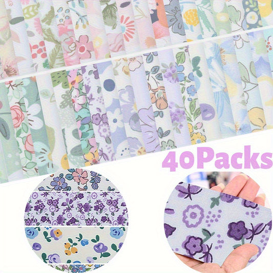40pcs Pre-Cut Fabric Bundles - Pastel Floral, Soft Sewing Fabric Sheets for DIY Crafts, Scrapbooking, Party Decorations - Ideal for Beginners & Experts - Make Toy Set, Fabric By The Yard, Fabric For Sewing
