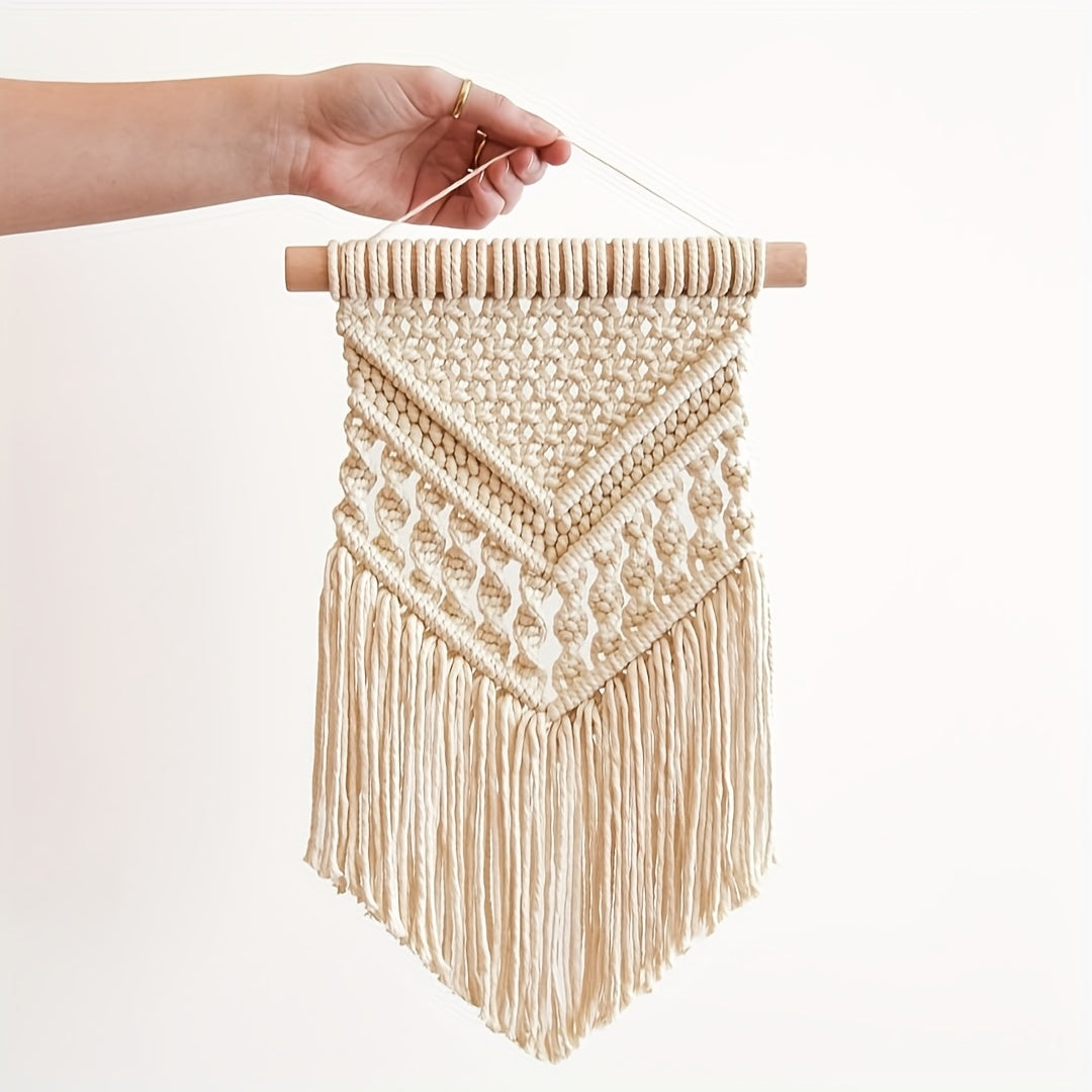 1set Handwoven Tassel Wall Hanging Kit DIY Craft Set Perfect for Home Decor Ideal for Beginners Great Gift for Family and Friends