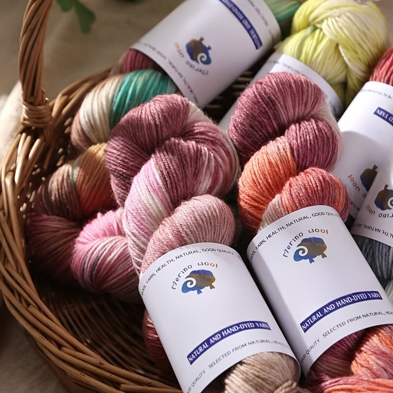 3-Pack Soft Wool Blend Yarn, 52% Wool, 10% Cashmere, 38% Polyester, Multicolored & Self-Striping, Variegated & Heather Ombre, 100g Each, 270m Total, for Knitting Scarves, Blankets, Sweaters, Hats, Gloves, Socks