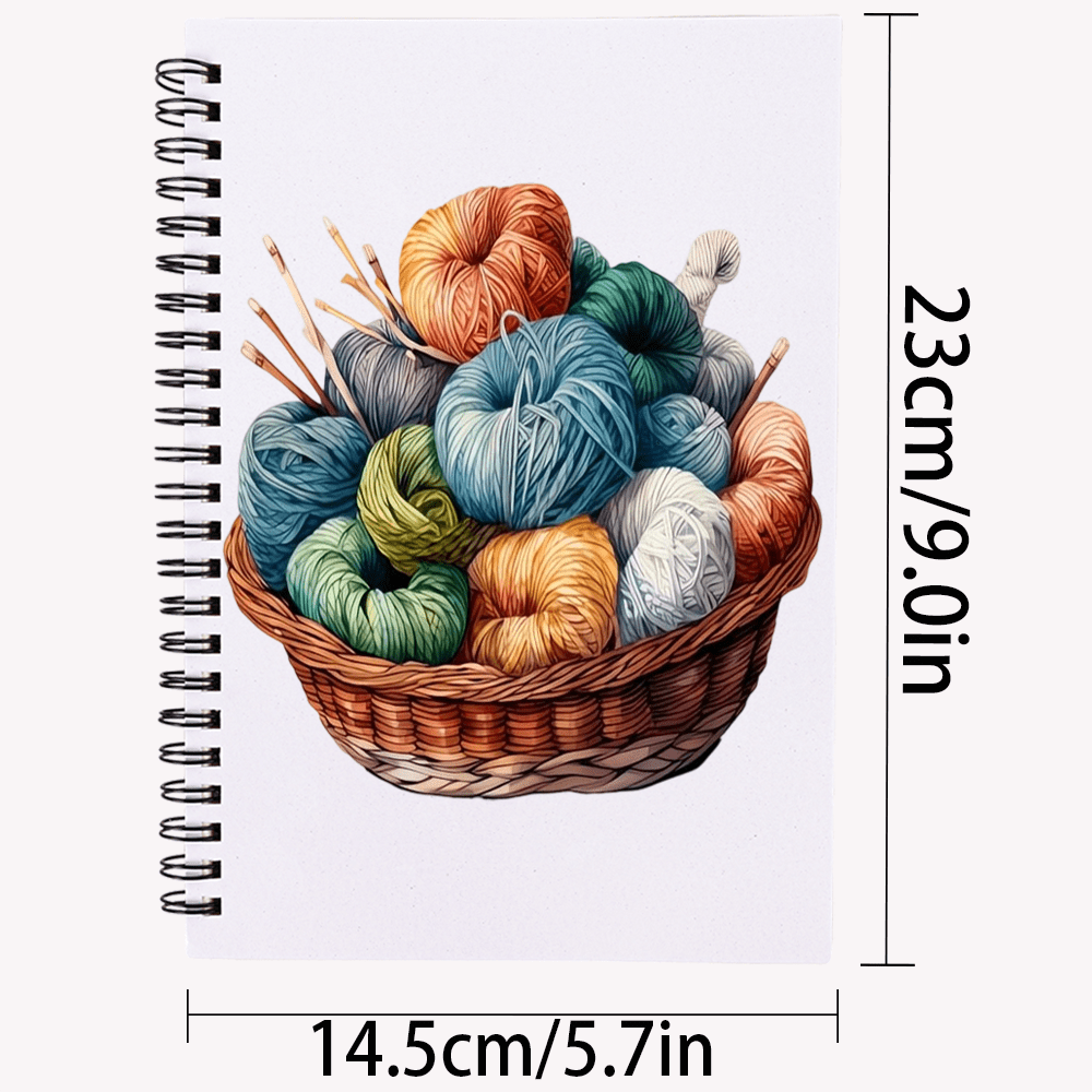 Colorful Yarn Ball Sketch Notebook - Matte Finish Lined Paper, Ideal for Knitting Enthusiasts & Artists, Perfect for Journaling and Sketching, Notebooks for School, Knitting Planner, Knitting Notebook, Knitting Binder, Knitti
