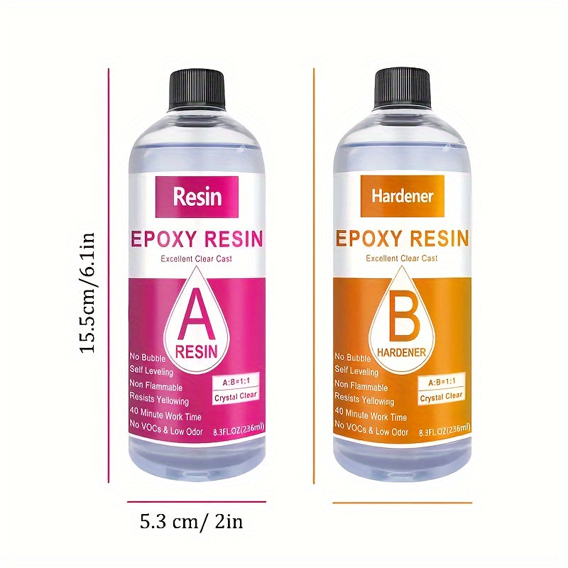 Epoxy Resin Starter Kit for Beginners, 512ml (16. 9oz) Total Clear Casting Resin with 1: 1 Ratio, Non-Toxic UV Resin Set with Colors, Glitters, Dry Flowers, Tools for Jewelry Making, Keychains, Art DIY Crafts