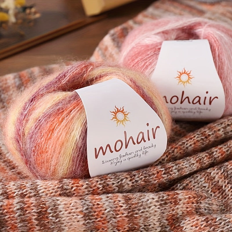 10 Skeins, 250g Each - Colorful Marled & Blend Yarn, Self-Striping Pattern for Knitting, Crochet, Scarves, Hats, Shawls, Crafting Yarn|Multicolor Fiber|Soft Texture Yarn