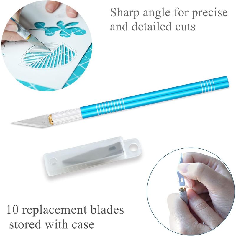 Headley Tools Rotary Cutter Set - 45mm Fabric Cutter, 5 Extra Rotary Blades, A3 Cutting Mat, Quilting Ruler and Sewing Clips | Craft Knife Set, Ideal for Crafting, Sewing, Patchworking, Turquoise