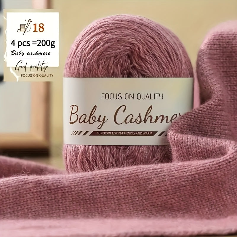 4pcs 200g Luxury Cashmere Yarn | Suitable for Hand Knitting Sweaters, Scarves, and Shawls - Soft, Warm, Multicolored Wool by BAYEXY