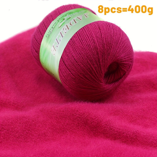400g High-End Light Luxury Cashmere Yarn, Combed Goat Plush Yarn, Handmade Autumn/Winter Warm Fashion Knit Sweaters for Men and Women, Base Layer Sweaters, Scarves, Warm Wool Pants, 8pcs/Pack