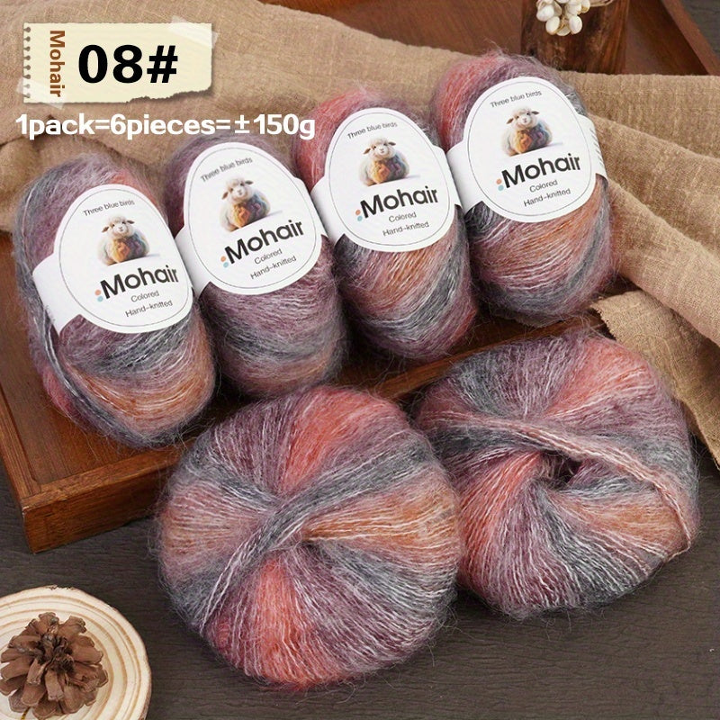 6-Pack, New Alpaca Wool, Colorful Alpaca Wool, Gradient Alpaca Wool, Colored Gradient Yarn, Knitted Sweater, Crochet Shawl, Handmade Knit Bundle
