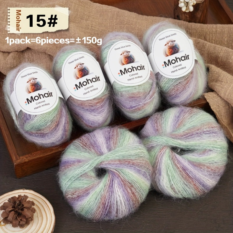 6-Pack, New Alpaca Wool, Colorful Alpaca Wool, Gradient Alpaca Wool, Colored Gradient Yarn, Knitted Sweater, Crochet Shawl, Handmade Knit Bundle