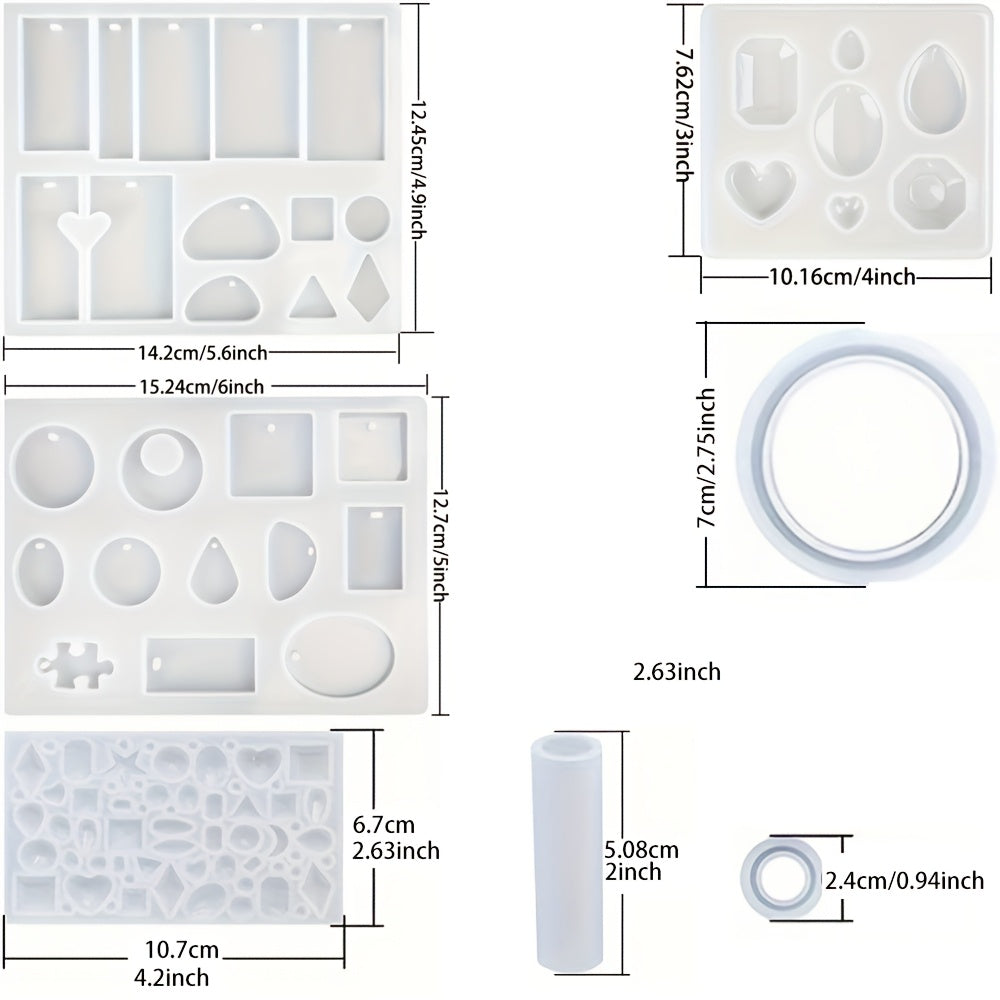 141pcs DIY Resin Casting Kit for Beginners - Includes Silicone Molds for Bracelets, Pendants, Earrings - High-Quality, Easy-Release, Reusable Epoxy Mold Set with Tools & Accessories - Create Jewelry with Colorful Designs, Uni