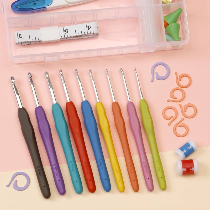 Crochet Kit Beginners u2013 85pcs Beginner Crochet Kit Adults with Yarn, Hooks, Accessories Bonus Tote Bag Organizer u2013 Learn to Crochet with Complete Starter Set, Crochet Accessories And Supplies, Yarn For Crochet, Croche
