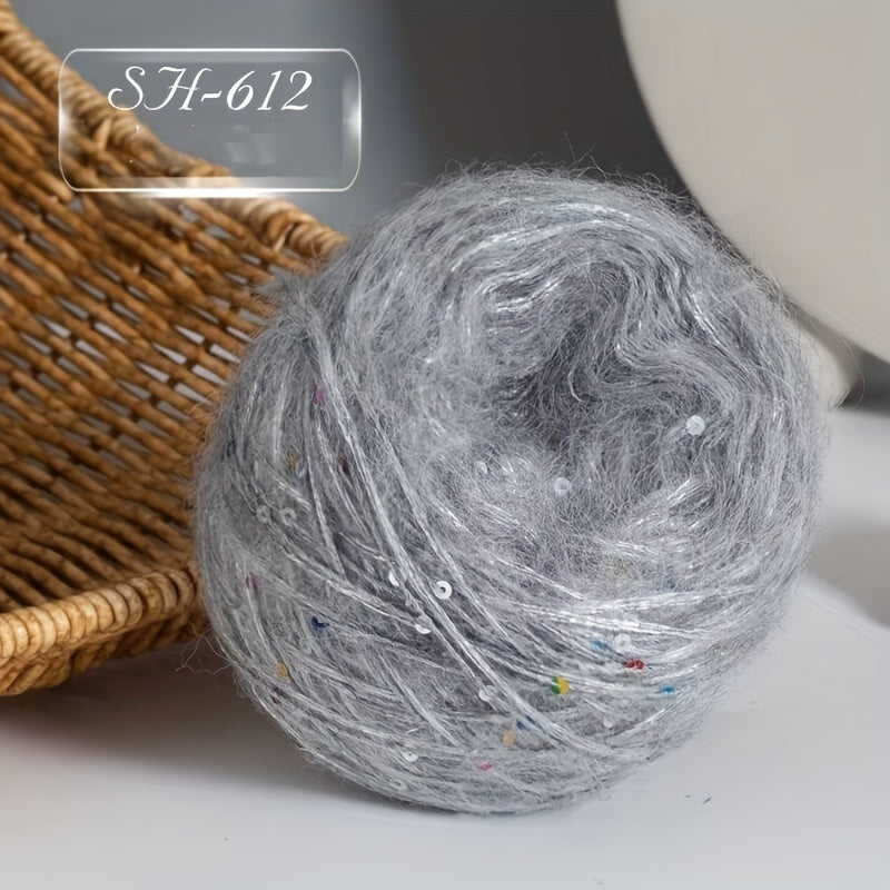 4 Skeins of Sequined, 1.76 oz Per Skein, for Hand-Knitting Coats And Scarves.