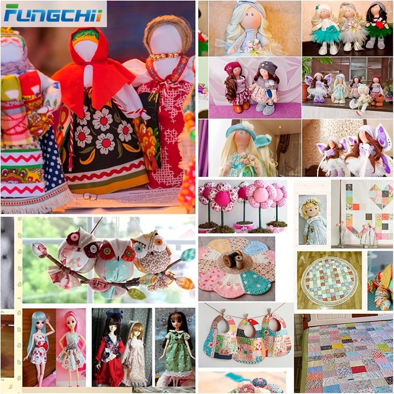 6pcs 20"x20"Cotton Fat Quarter Bundles -Floral, Star & Check Patterns, Vibrant Colors, Machine Washable Pre-Cut Fabric for DIY Quilting, Patchwork, Cushions, Doll Clothes & Craft Projects, Quilting Materials, Pattern Variety,