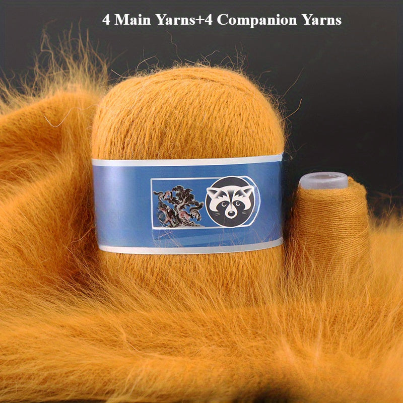 4 Sets Mixed Color Angora Cashmere Wool Yarn, 200g+80g Chunky Thick Knitting Yarn with Shiny Fibers, DIY Sweater, Scarf, Hat, Coat Crafting Material, 30% Angora, 70% Cashmere Wool, 20% Nylon