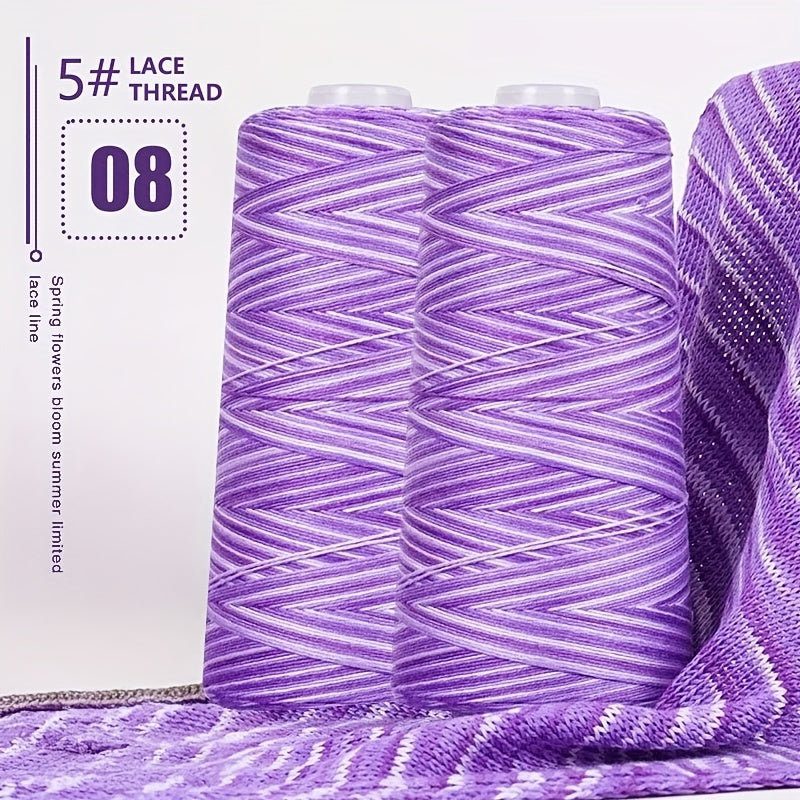 2pcs 620g 90% and 10% Linen Yarn | Soft Light Beige, Ideal for Knitting, Crocheting, Handcrafts - 2025 New Segment Dyeing 5# Lace Thread, Lightweight and Breathable for Spring and Summer Crafts - Professional Use