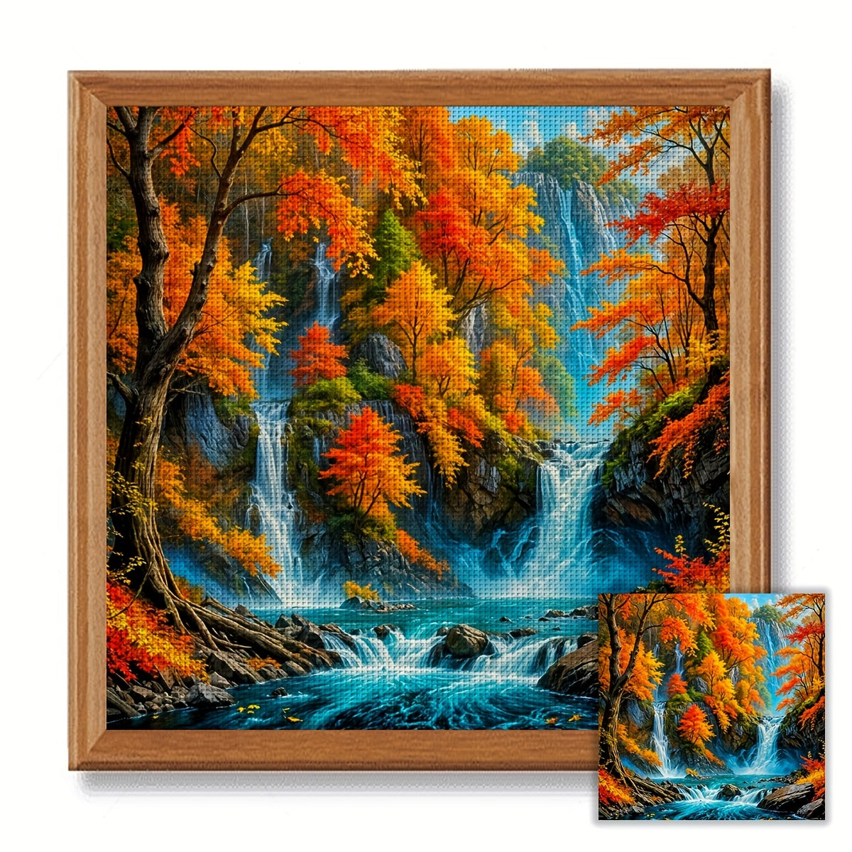 ZUOANLF 1set 40x40cm/15.7x15.7Inch DIY Cross Stitch Kit Frameless, Beautiful scenery, stamped cross stitch kits, Embroidery Set For Home Decor, Includes Patterned Fabric & Threads, Perfect for Living Room Entrance or Bedroom