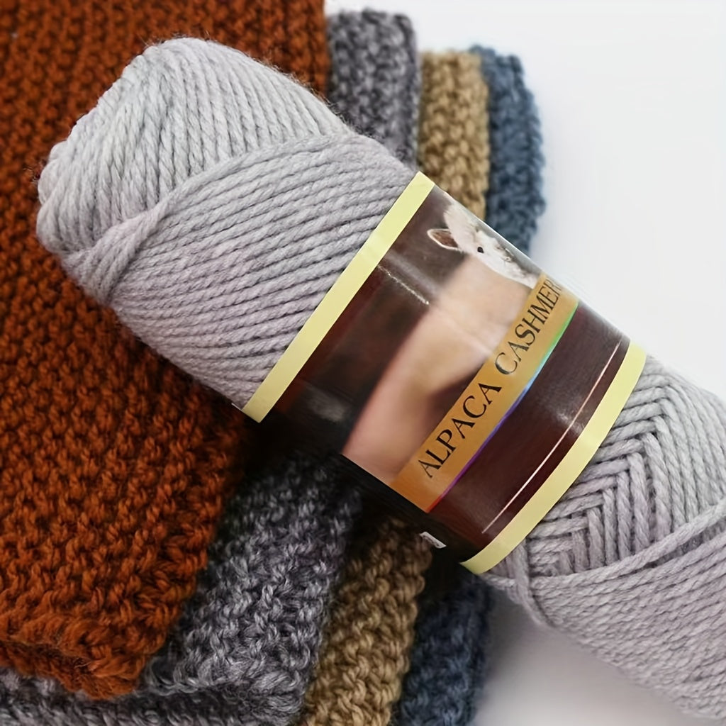 5pcs Set of 17.64oz Alpaca Wool Thick Knitted Yarn, High-Quality for Hand-Knitted Hats, Scarves, Sweaters, Coats, Floor Socks, Blankets, and Various DIY Projects, Cozy Winter Projects, Soft Yarn Bundle, Vibrant Color Yarn, Mu