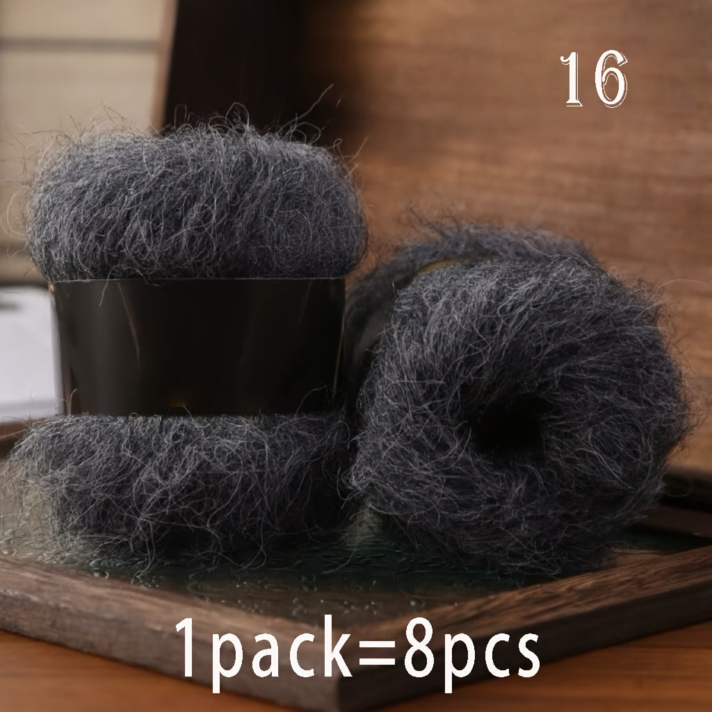 8pcs Luxury Alpaca & Yarn, Soft Fluffy Cloud Fiber Blend for Knitting and Crochet, Fashion Sweaters, Cardigans, Scarves, Hats, Shawls, Tops, Coats, Alpaca,